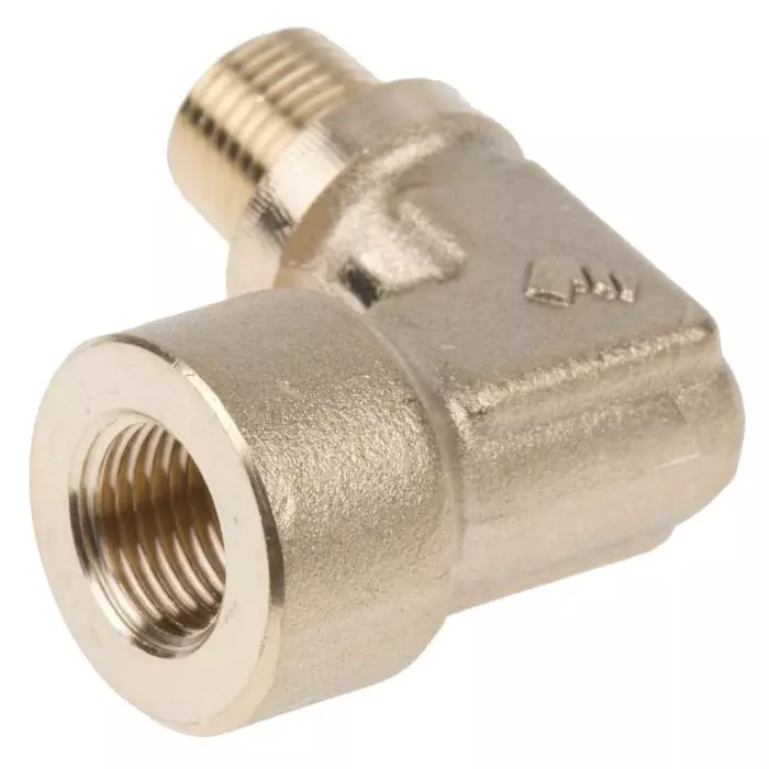 Legris Brass Pipe Fitting 90° Threaded Elbow Male R 1/8 inch to Female G 1/8in, 0144 10 10 (Pack of 5 Pcs)