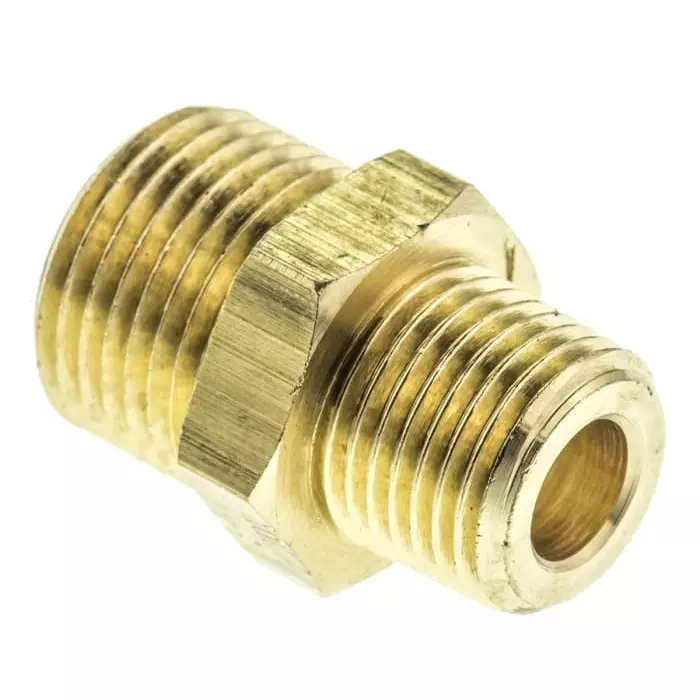 Legris Brass Pipe Fitting Straight Compression Coupler Male R 1/8 inch to Female 8 mm, 0105 08 10 (Pack of 5 Pcs)