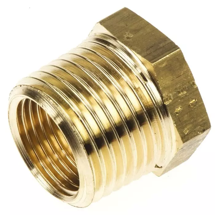 Legris Brass Pipe Fitting Straight Threaded Reducer Male R 1/2 inch to Female G 3/8in, 0163 21 17 (Pack of 5 Pcs)