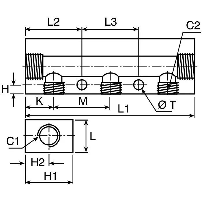 Legris 3311 Series 6 Outlet Manifold G 3/8 G 1/4, 3311 13 17 06