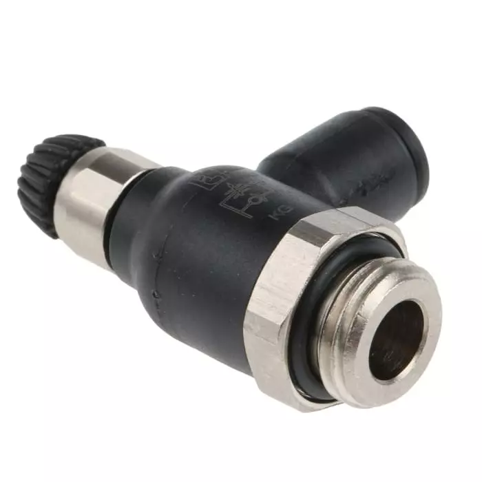 Legris 7060 Series Threaded Exhaust Regulator G 1/4 Male Inlet Port x 6 mm Tube Outlet Port, 7060 06 13