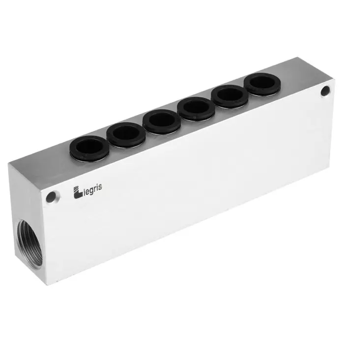 Legris 3310 Series Manifold Aluminium 6 Station G 1/2, 3310 10 21