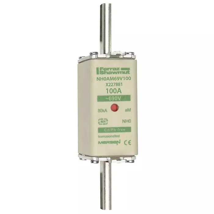 Mersen NH Fuse 100 A 690 V AC NH0, X227881 - NH0AM69V100