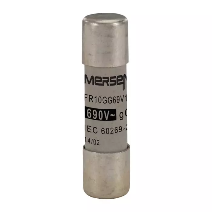 Mersen Slow-Blow Ceramic Cartridge Fuse 1 A 690 V AC 10x38 mm, FR10GG69V1 (Pack of 10 Pcs)