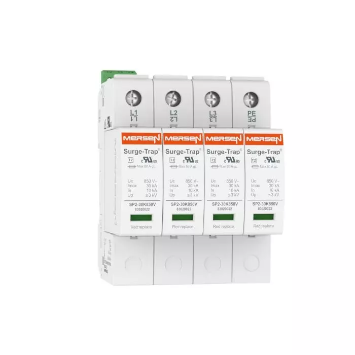 Mersen Surge Protector 5 kA 850 V AC DIN Rail Mount, 83120244 - STPT12-5K680V-3P-RM