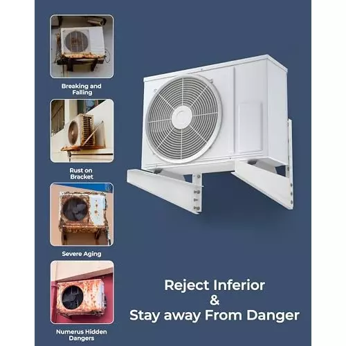 FEDUS Outdoor AC Stand 300 Kg Load Capacity 406 mm (16 inch) Wall Mounted For 1 Ton, 1.1 Ton, 1.2 Ton, 1.5 Ton, 2 Ton