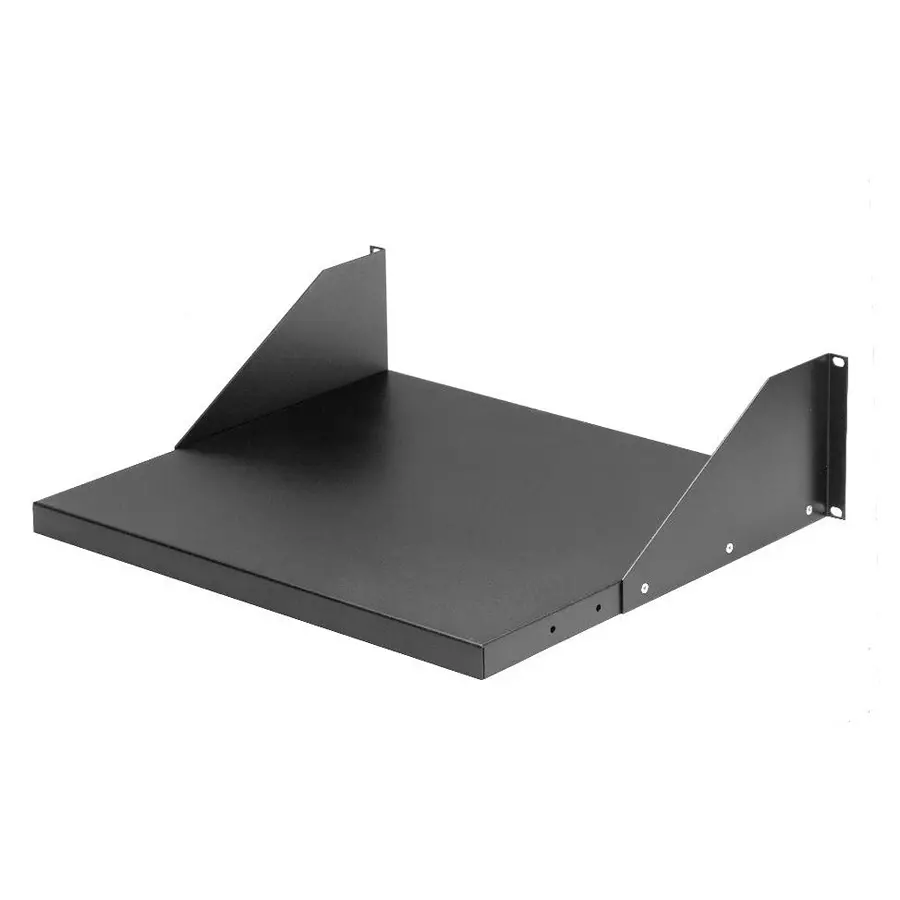 BUD INDUSTRIES Relay Rack Shelf Steel Black 482.60 mm (19 Inch) Length, SA-1278-BT