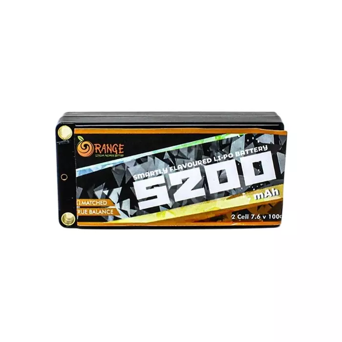 Orange 7.6V 5200 mAh 100C 2S HV Hardcase Lithium Polymer Battery Pack
