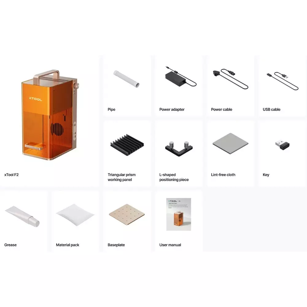 XTOOL F2 Dual Laser Engraver Standalone 6000 mm/s Max. Working Speed and 150 W Input Power