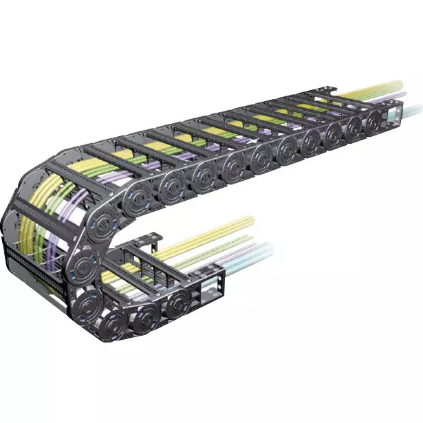 Controlwell Cable Drag Shift N Type Chain Both Side Open Separated Side Band 125 mm Inner Width 250 mm Bending Radius, ST072N.125.R250