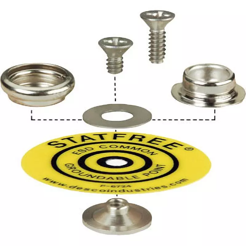 DESCO Mat Fastener Common Set ESD common installation point with symbol label Spec, 9864