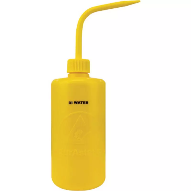 DESCO Wash Bottle LDPE Material yellow Printing content: DI WATER Spec, 35794