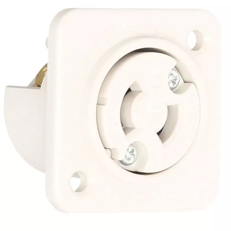 AMERICAN DENKI Hook Type Flange Inlet 125 V Rated Voltage, 2117