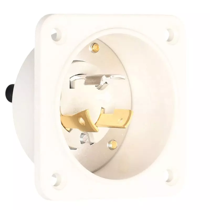 AMERICAN DENKI Hook Type Flange Inlet 250 V Rated Voltage, 3225N-L6