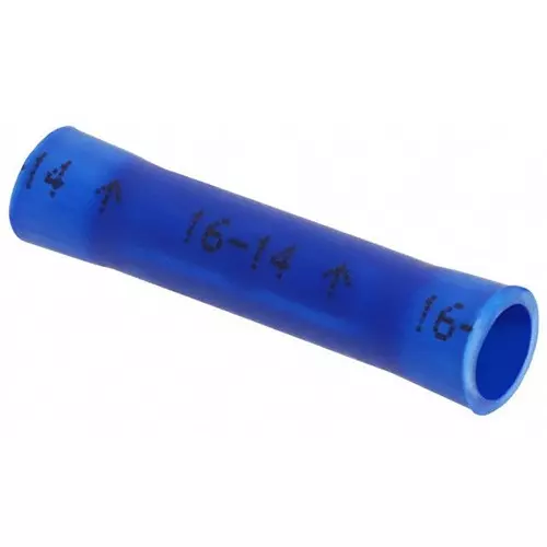 MULTICOMP PRO Butt Splices TERMINAL, BUTT SPLICE, CRIMP, BLUE, MC29366 (Pack of 50)