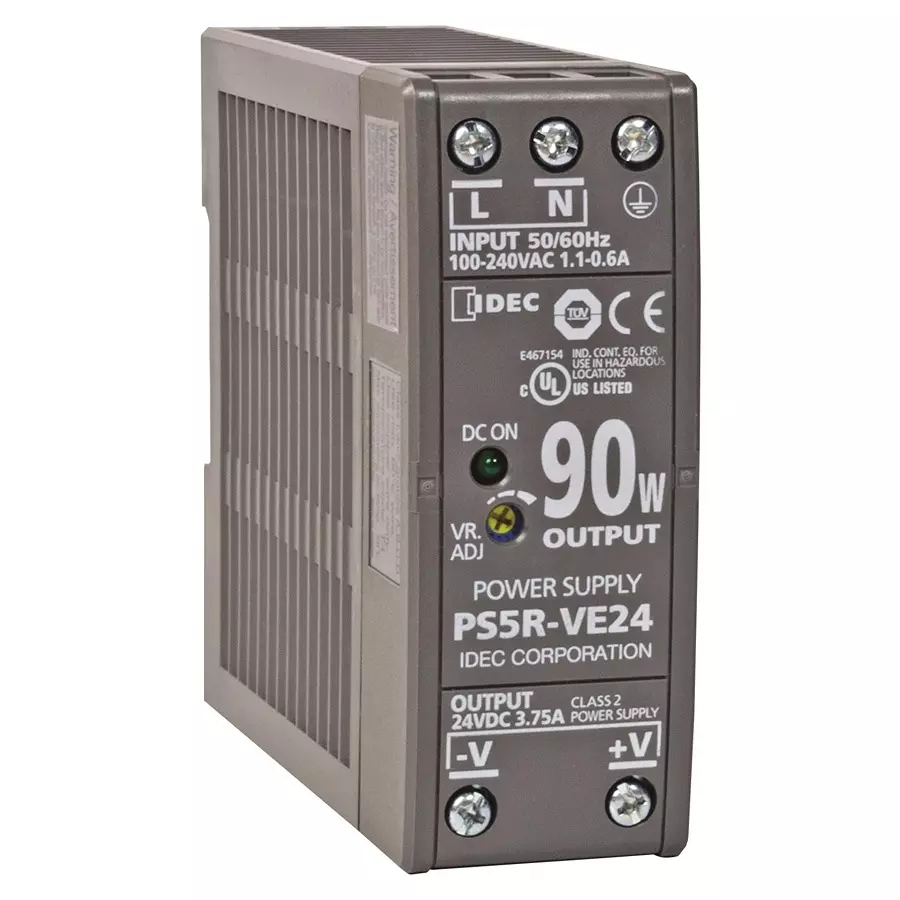 IDEC POWER SUPPLY, AC-DC, 24V, 3.75A, PS5R-VE24.