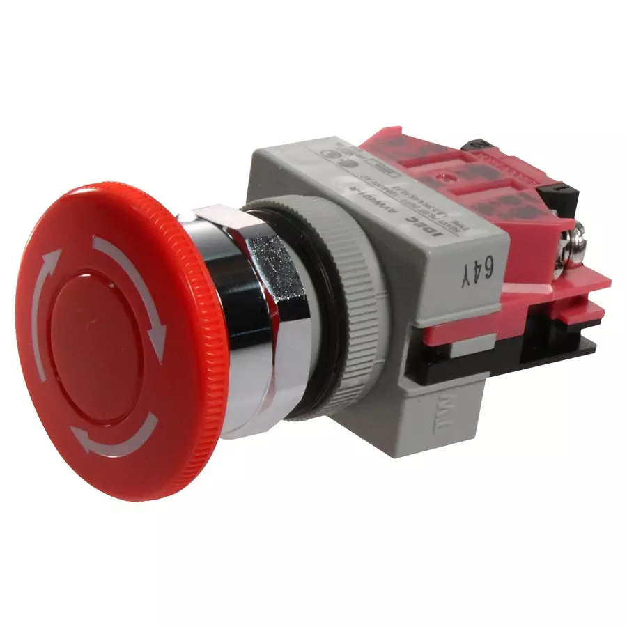IDEC SWITCH, EMERGENCY STOP, SPST-NC, 600VAC, AVW401-R