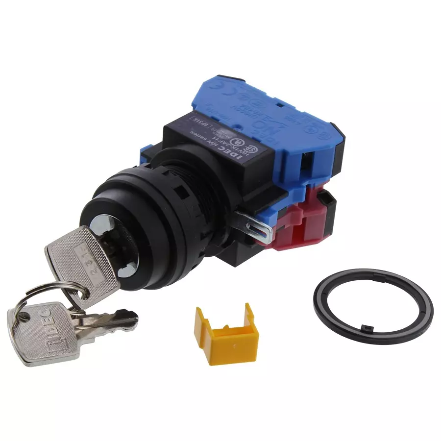 IDEC KEY SWITCH, SPST-NO/NC, 10A, 110V, SCREW, HW1K-2AF11