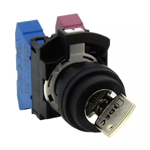 IDEC KEY OPERATED SW, SPST, 10A, 110VAC, 2POS, HW1K-2AP10