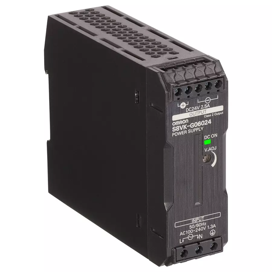 OMRON INDUSTRIAL AUTOMATION POWER SUPPLY, AC-DC, 24V, 2.5A, S8VK-G06024