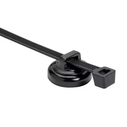 HELLERMANNTYTON Cable Tie Mount, Blk, Ndfeb/Pom/St, 156-03232