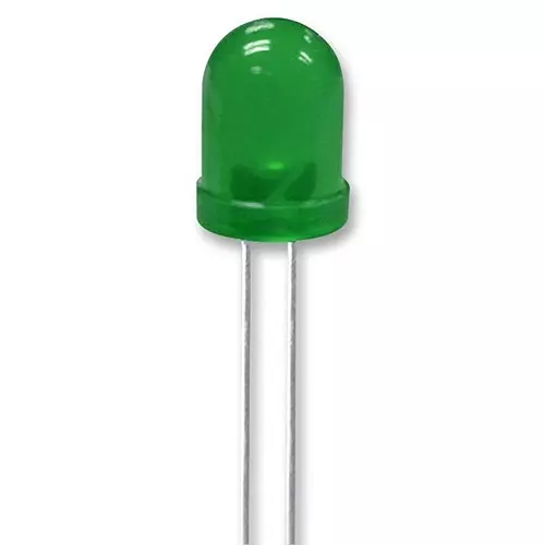 KINGBRIGHT LED, 8 mm, Green, 60Mcd, 568Nm, L-793GD (Pack of 5)
