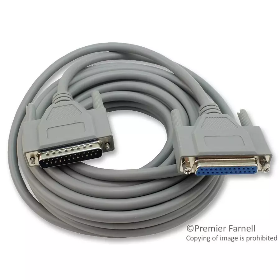 Multicomp COMPUTER CABLE, DB25 PLUG-RCPT, 25FT, MC004151