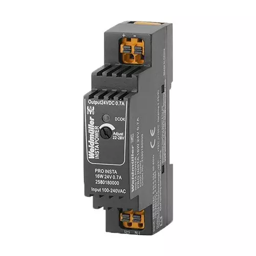 Weidmuller POWER SUPPLY, AC-DC, 24V, 0.7A, 2580180000