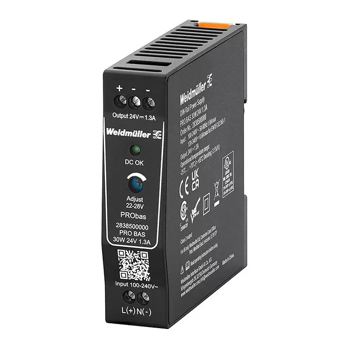 Weidmuller POWER SUPPLY, AC-DC, 24V, 1.3A, 2838500000