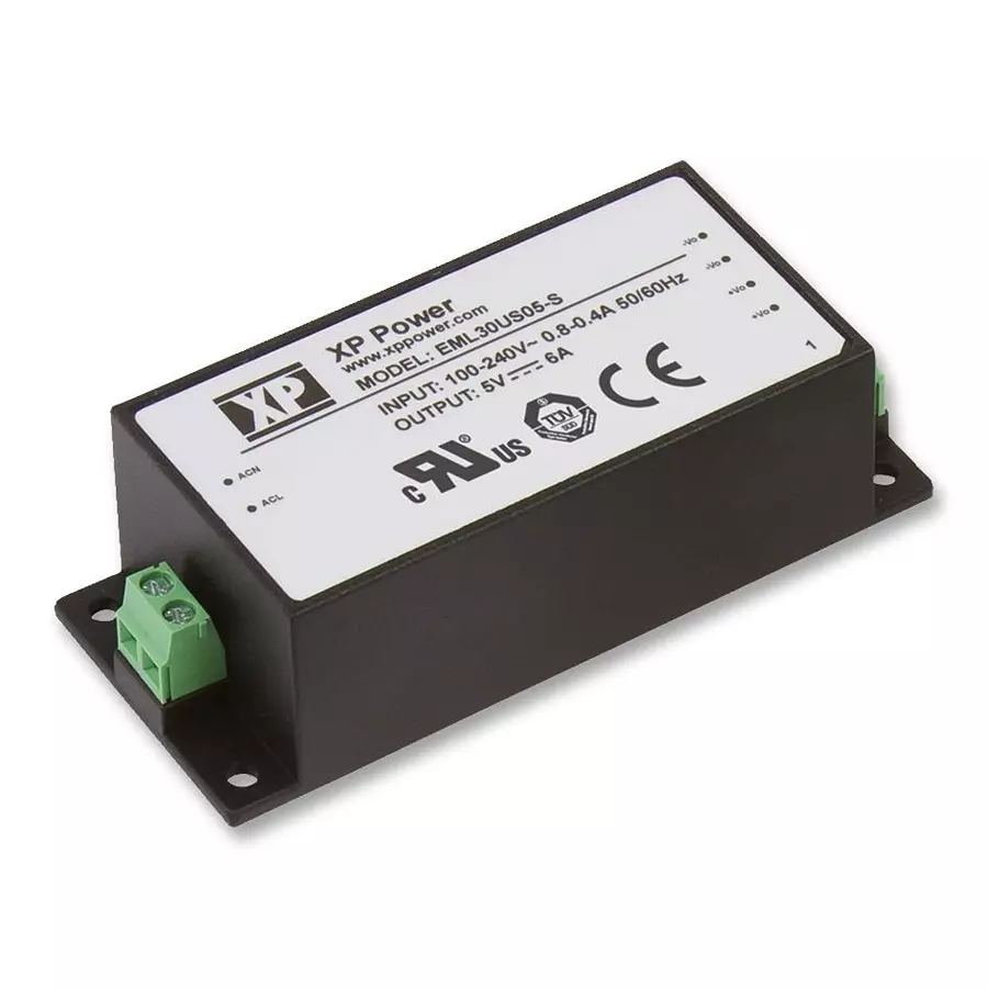 XP POWER POWER SUPPLY, AC-DC, MEDICAL, 5V, 6A, EML30US05-S
