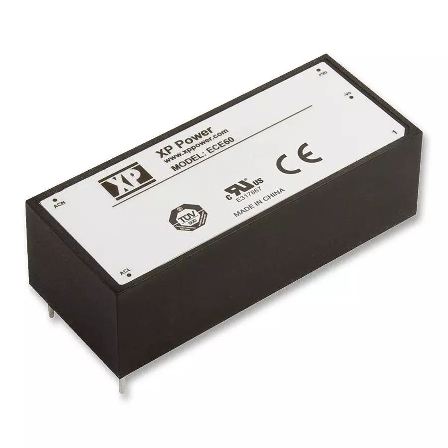 XP POWER AC/DC CONVERTER, 60W, 15V, 4A, ECE60US15