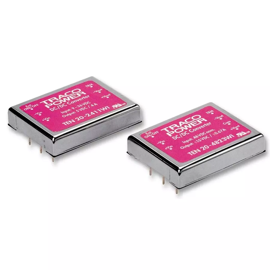 TRACO POWER CONVERTER, DC/DC, 20W, 12V, TEN 20-2412WI