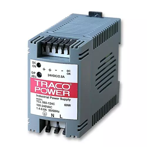 TRACO POWER PSU, DIN RAIL, 60W, 24V, TCL 060-124C
