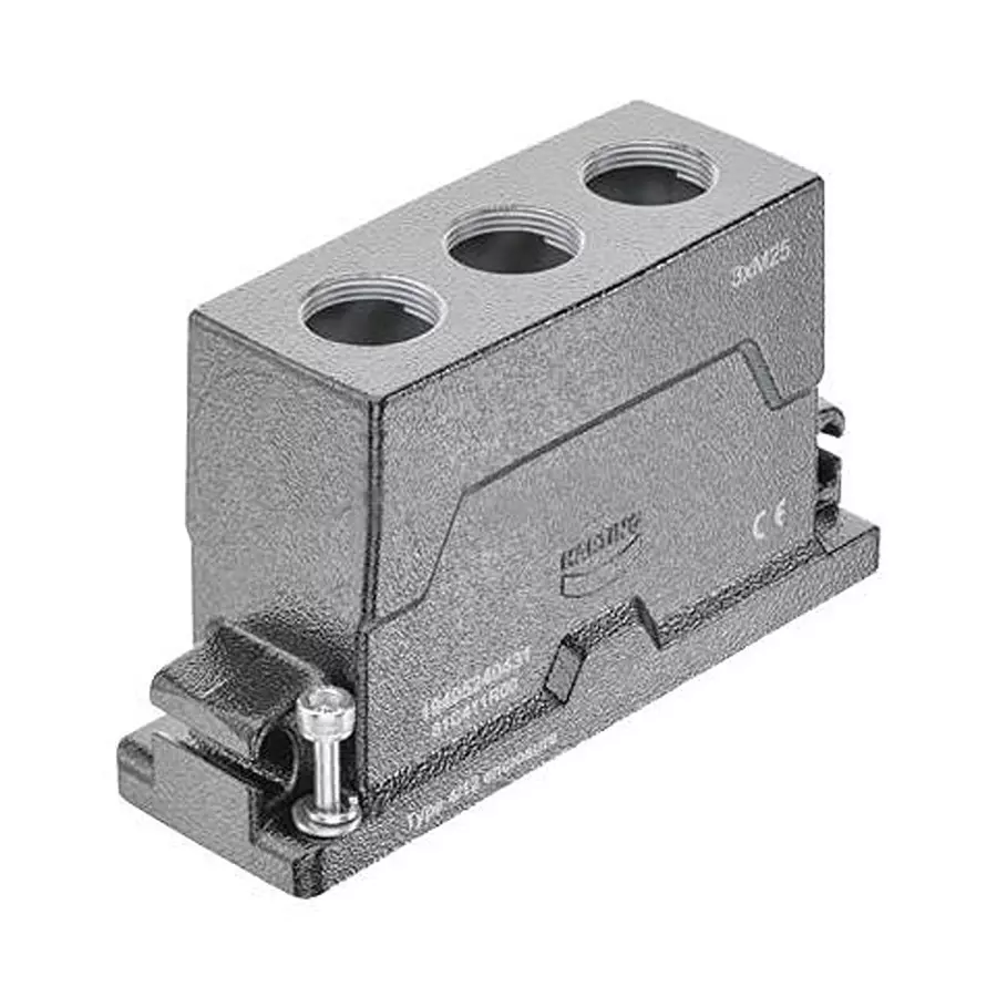 Harting Heavy Duty Hoods / Housings / Bases HEAVY DUTY HOOD, SCREW, SIZE 24B, ALUM, 19405240431