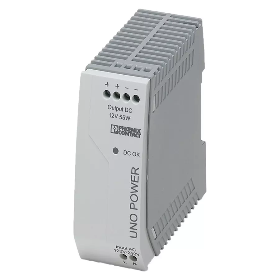 Phoenix Contact AC / DC DIN Rail Mount Power Supplies AC/DC CONVERTER, 55W, 12V, 4.6A, 2902999