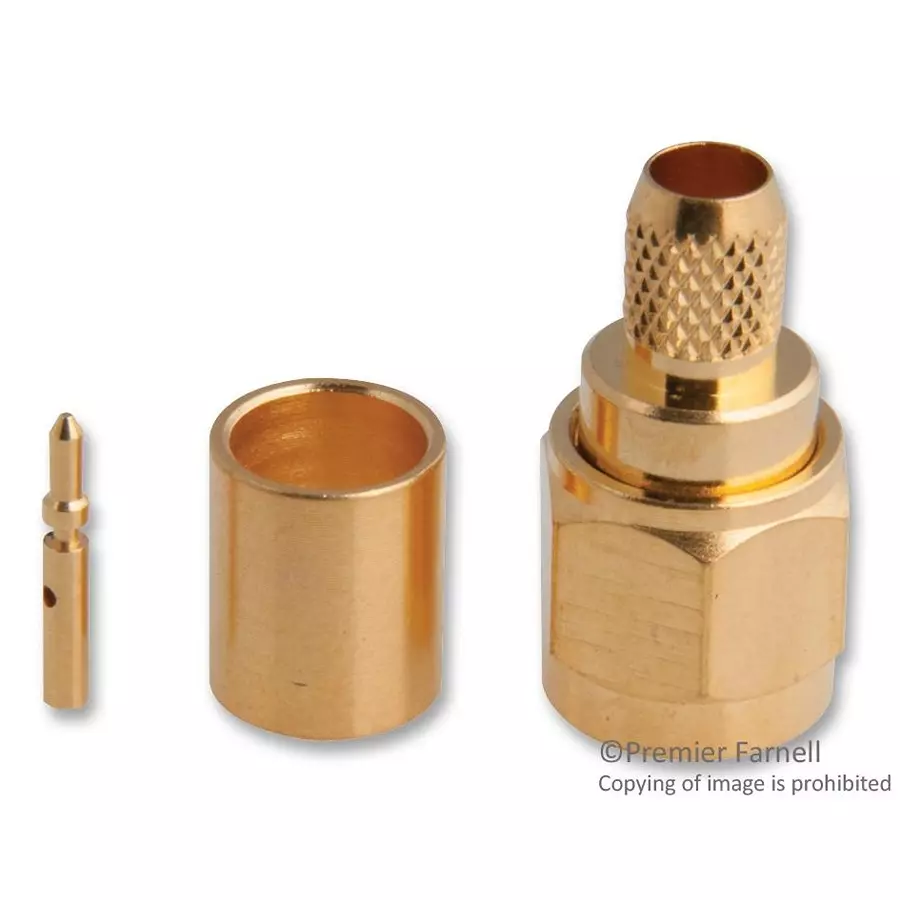 JOHNSON RF/COAXIAL SMA PLUG STR 50 OHM CRIMP/SLDR, 142-0407-011