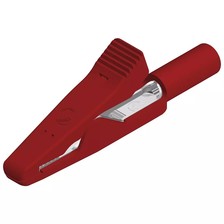 HIRSCHMANN CROCODILE CLIP, 4MM, RED, 6A, 930319101