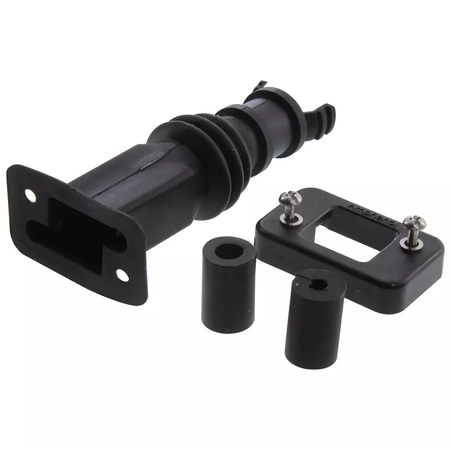 AMPHENOL COMMUNICATIONS SOLUTIONS HOOD, BOOT STYLE, 180DEG, USB / RJ PLUG, MUSBRAHD2L41SK