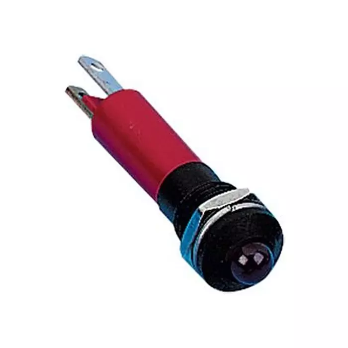CML INNOVATIVE TECHNOLOGIES LED, M8, 24VDC, BLK CHROME, HE-RED, 190A1350