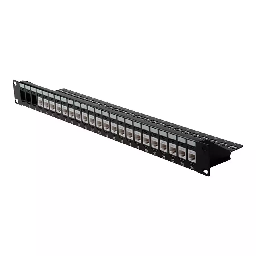 SECOMP Patch Panel, Rj45, Keystone, 24Port, Blk, 26.11.0357