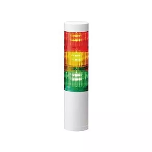 PATLITE (U.S.A.) Signal Tower, 24Vdc, Amb/Green/Red, LR10-302WMNW-RYG