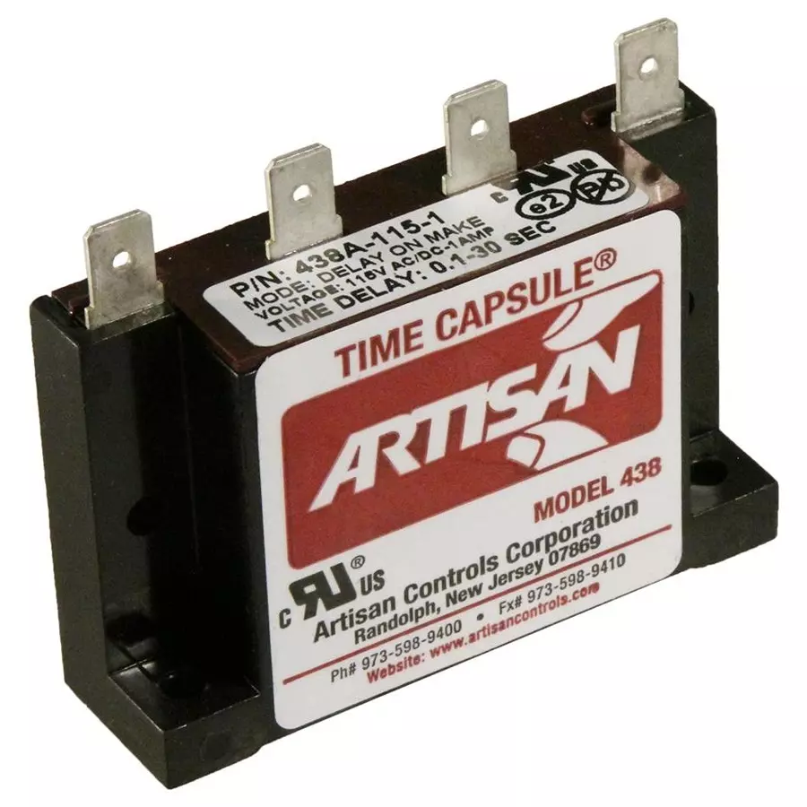 ARTISAN CONTROLS Solid State Timer, 30Sec, 115Vac/Dc, 438A-115-1