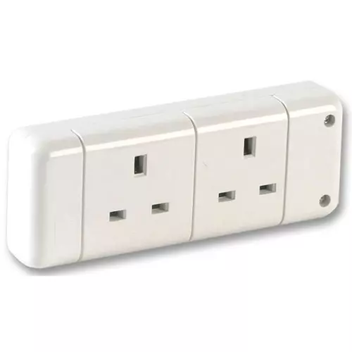PRO ELEC TRAILING SOCKET, 2WAY, WHITE, 9148