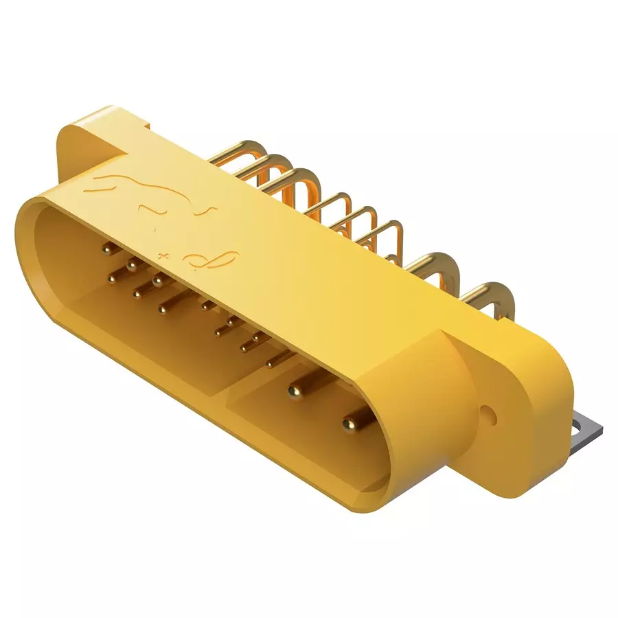 POSITRONIC RECT PWR CONN, R/A PLUG, 25POS, THT, GFSH435M4B/AA