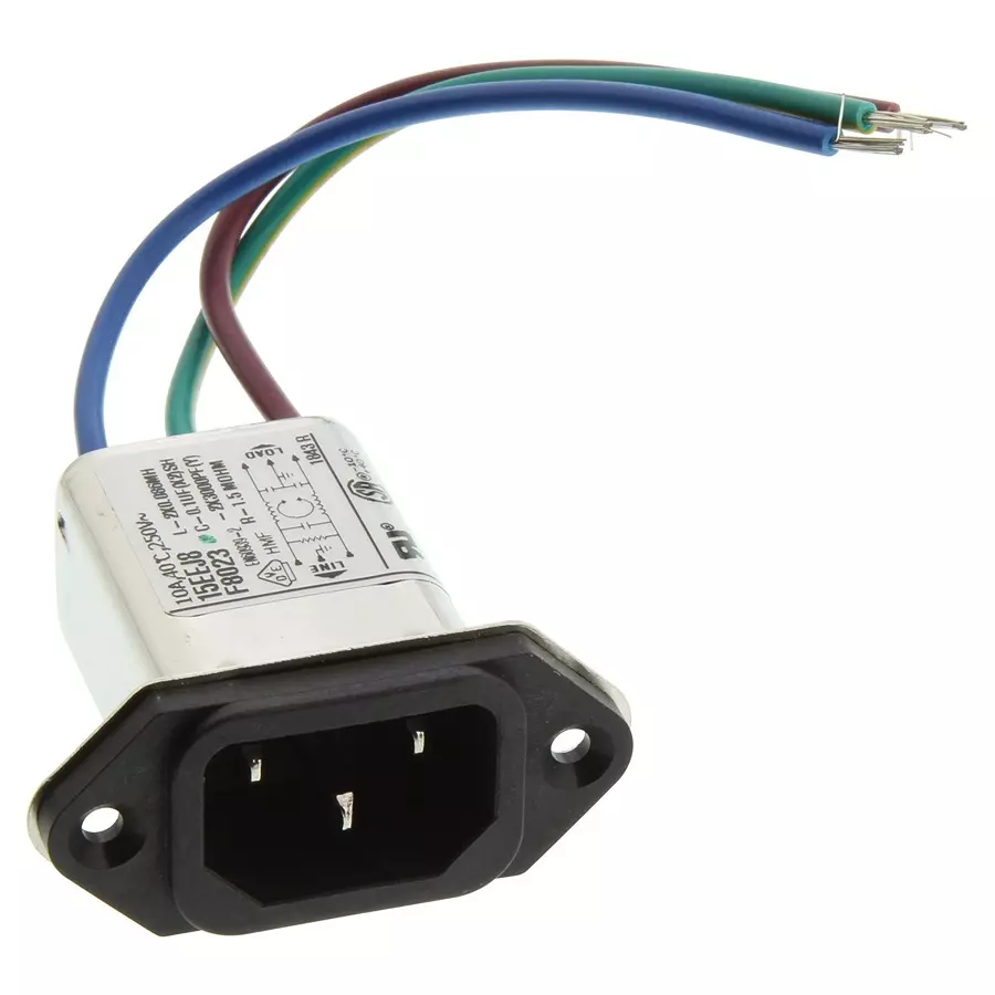 CORCOM - TE CONNECTIVITY POWER INLET FILTER, EMI, 15A, 250VAC, 15EEJ8