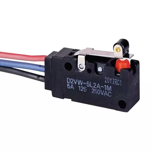 OMRON MICROSWITCH, HINGE LEVER, SPDT, 5A, 250V, D2VW-5L1B-1MS