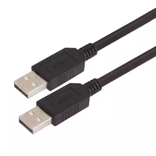 L-COM USB CABLE, 2.0 A PLUG-PLUG, 2M, BLACK, CAUBLKAA-2M
