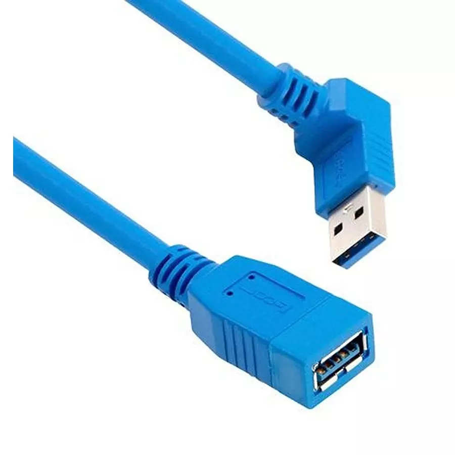 L-COM USB CABLE, 3.0 A RCPT-R/A A PLUG, 2M, U3A00066-2M