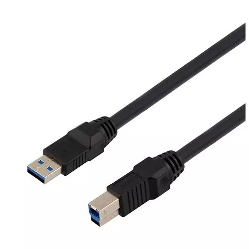 L-COM USB CABLE, 3.0 TYPE A PLUG-B PLUG, 2M, CAU3HFAB-BLK-2M