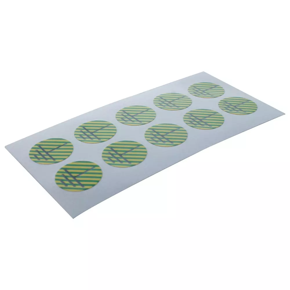 TE CONNECTIVITY Label, Cu Rail, Earth, 16Mm, (10X10)., Lkz16B4 (Pack of 100)